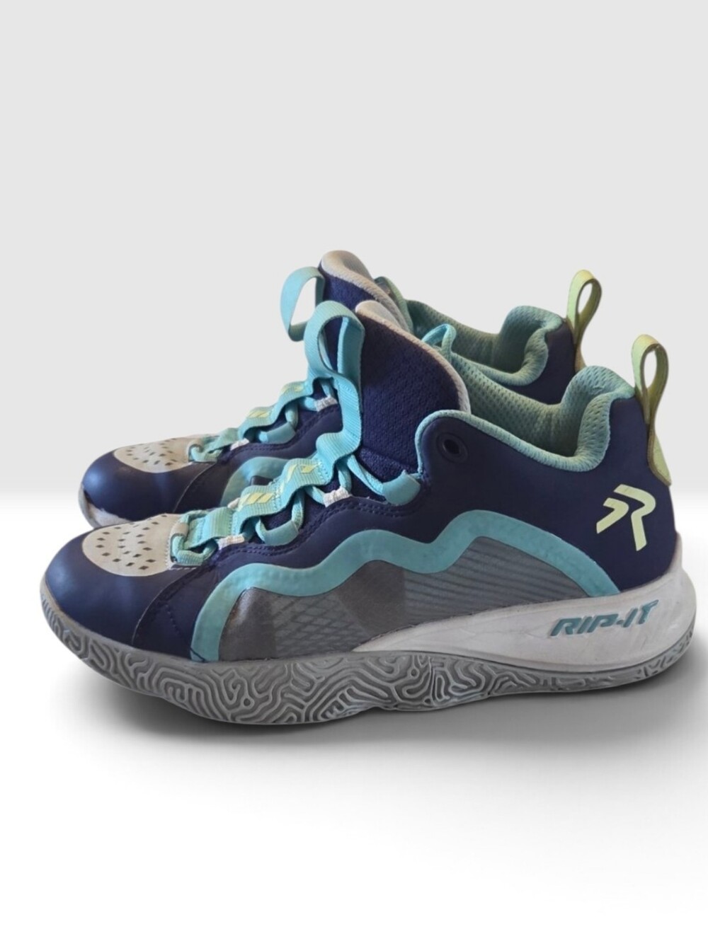 RIP-IT Women's Indoor Court Shoes Blue Aqua White Size 7.5 Athletic Sneakers